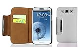 Cadorabo Hülle kompatibel mit Samsung Galaxy S3 / S3 NEO Handyhülle aus Kunst Leder Flip Klappbare Magnetische [Standfunktion] [Kartenfächern] Hülle Hülle für Galaxy S3 / S3 NEO Tasche in Weiß