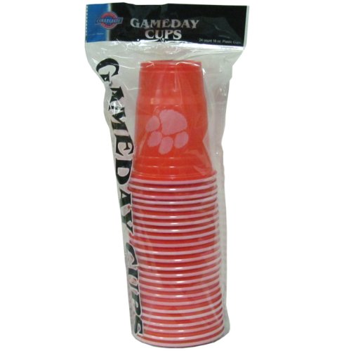 NCAA Siskiyou Sports Clemson Tigers Plastic Game Day Cups, 18 Count, (18 oz) Team Color