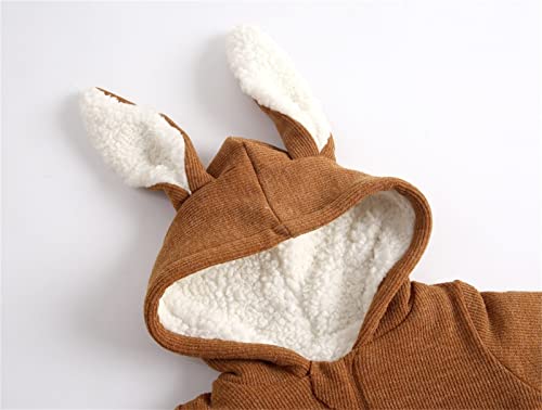 Toddler Newborn Baby Boys Girls Long Sleeve Solid Ribbed Cute Rabbit Ear Hooded Jacket Thick Coat3
