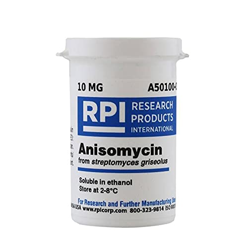 Research Products International Anisomycin from streptomyces griseolus [2-[(4-Methoxyphenyl) Methyl]-3, 4-pyrrolidinediol-3-acetate], 10 Milligrams - RPI