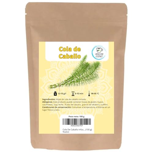 Infusion Essence - Cola de Caballo Infusion a Granel - Infusión Drenante y Diuretico Retencion de Liquidos - Te Cola Caballo Eliminar Liquidos y Grasas Corporal 100g (50 Tazas)