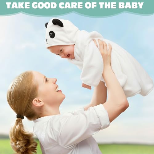 Image of SmoothNovelty 6 Pack Baby Hooded Towels Infants and Toddlers Coral Fleece Baby Bath Towels 31.5 x 31.5 Inch Absorbent Cute Soft Newborn Bath Essentials Gifts for Boys & Girls(Multicolor,Cute)