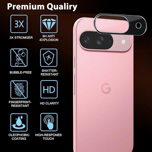 Image of Xmon Back Camera Lens Protector for Google Pixel 9 (1 Pack) Premium Camera Glass Protector Guard, Anti-Scratch, Ultra-Clear, Easy Installation
