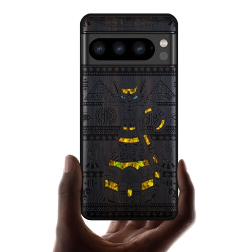 Étui Pixel 8 Pro original en bois gravé, le cadeau artistique parfait