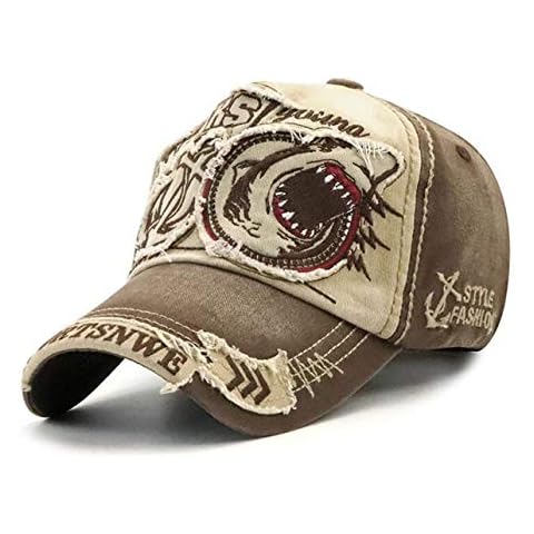 QICHEN Vintage Cap Cotton Distressed Baseball Cap Men's Trucker Hat (Brown) Cover