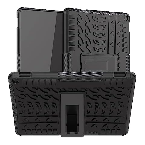MaoMini for F i r e10/ 10 Plus Case 11th Generation 2021 Release,Kickstand Heavy Duty Armor Defender Cover [NOT fit New 2023 Release 13th Gen] (Black New) Cover