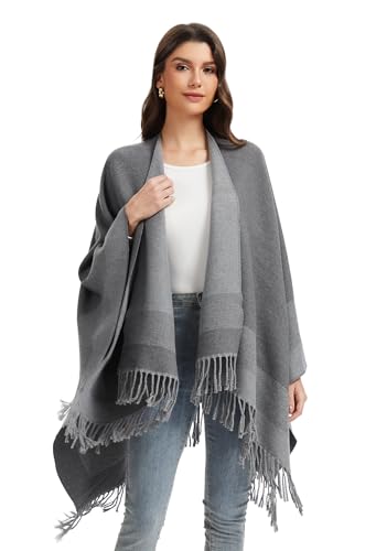 Women’s Shawl Wrap, Open Front Poncho, Cape Cardigan, Oversized Sweaters for Fall and Winter4