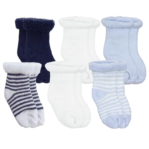 6 Pairs of Kushies Baby Terry Socks - Size 3-6 Months