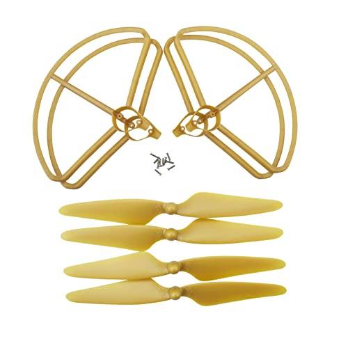 ZYGY 4PCS Hélices & 4PCS Protecteurs d'Hélice pour Hubsan H501S H501A H501C H501S H501S H501S RC Drone Pièces de Rechange