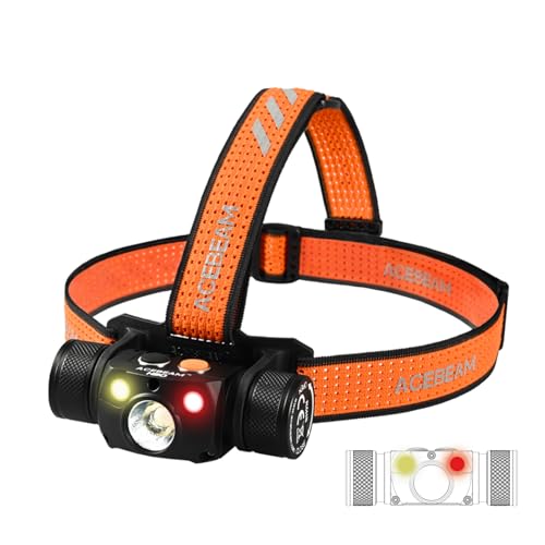 Lampe frontale 4000 lumens H30 triple éclairage blanc rouge et CRI étanche pour adultes