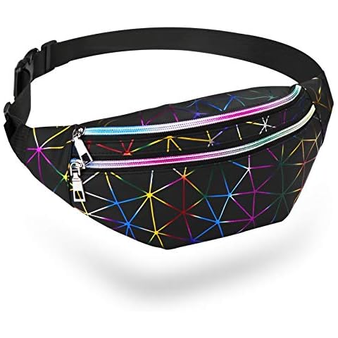 MOCOCITO Bum Bag | Waist Bag | Bumbag for Women | Belt Bag | Waist Bag for Men | Bumbag for Dog Walking|3 Zip Pockets Adjustable Belt of 120cm/47in|Bumbag for Running Hiking Cycling|Black Cover