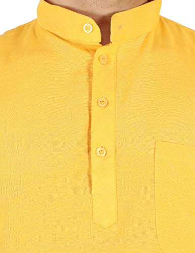 Image of LATEST CHIKAN Men's Cotton Regular Casual Strped Short Kurta Half Sleeves - (SK-LJ.DS.AS)