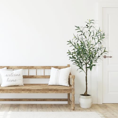 G&A Love Sk 4Ft(47In) Faux Olive Tree, Silk Artificial Olive Trees With Green Leaves And Big Fruits For Indoor Home,Office,Living Room,Bedroom,Stairs Foyer Decor And Housewarming Gift,1Pack thumb #3