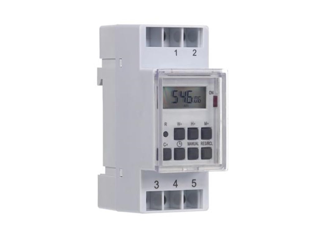 Perel Temporizzatore settimanale, digitale, guida DIN, 230 V, 16 A, 3600 W, per interni, bianco