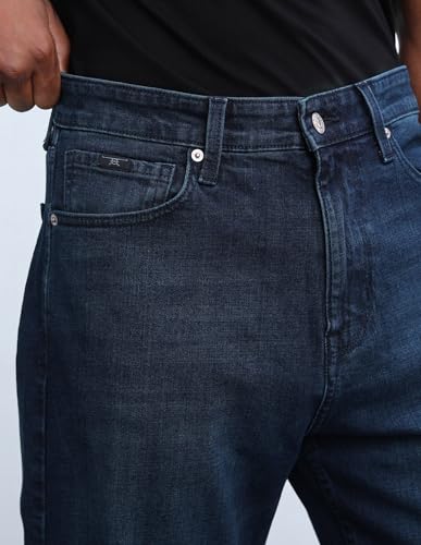 Image of Flying Machine Men's Loose Fit Jeans| Solid | Mid Rise | Stretchable | Jeans for Man