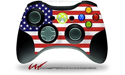USA American Flag 01 - WraptorSkinz Decal Style Vinyl Skin compatible with XBOX 360 Wireless Controller (CONTROLLER NOT INCLUDED)