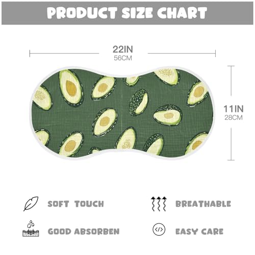 2 Pack Baby Burp Cloths, Soft Absorbent Burping Cloths for Babies, Cotton Milk Spit Up Rags, Large Size for Newborns, Baby Boys and Girls (Avocado)4