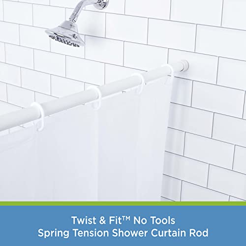 Kenney Kn609L/1V1 Spring Tension Shower Curtain Rod, 42-72", White #TOP1
