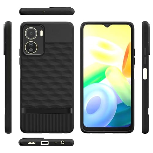Image of Shockproof Case for Vivo Y16 4G / Y56 5G / T2x 5G | Full Camera Protection | TPU Flexible Back Cover for Vivo Y16 4G / Y56 5G / T2x 5G (Matte Black)