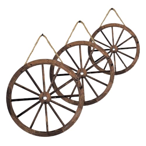 Décor mural roue vintage ORFOFE en bois pour une ambiance chaleureuse