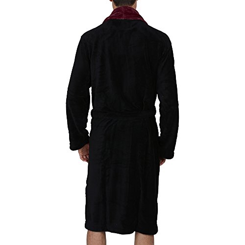 Luxurious Men's & Womens Hooded Robe & Shawl Collar Soft Fleece Bathrobe Spa Robe3