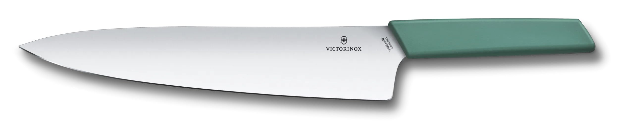 Victorinox Swiss Modern Tranchiermesser für Fleisch, Gerader Schliff, 25 cm lange Klinge aus Edelstahl, Ergonomischer Kunststoffgriff, Aquamarin