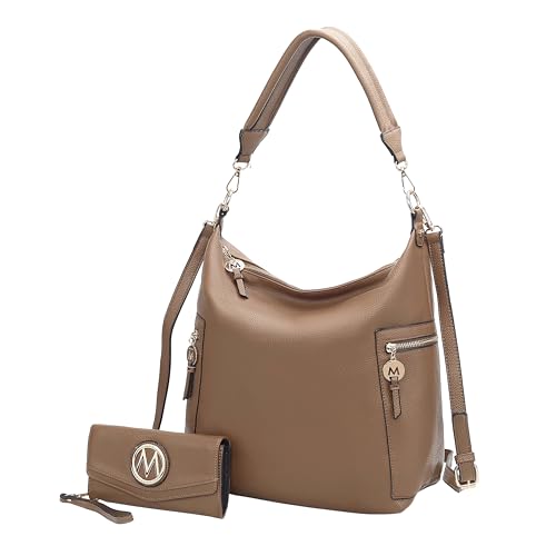 Image of MKF Collection Hobo Bag & Wristlet Wallet for Women, Vegan Leather Shoulder Handbag Messenger Purse Bag by Mia K
