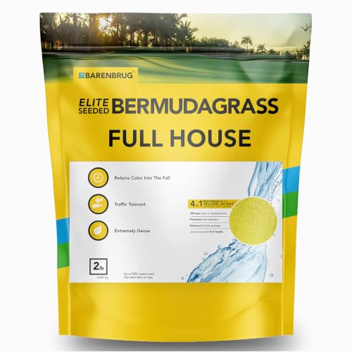Outsidepride Full House Bermuda Grass Seed Mix - 2 lbs. Premium Warm Season Turf Blend of Traffic & Drought-Tolerant Monaco & Hollywood Bermuda Grass Seeds for Lawn, Golf Courses & Fairways