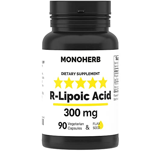 R-Lipoic Acid 300 mg - 90 Vegetarian Capsules - Stabilized R-Alpha-Lipoic Acid