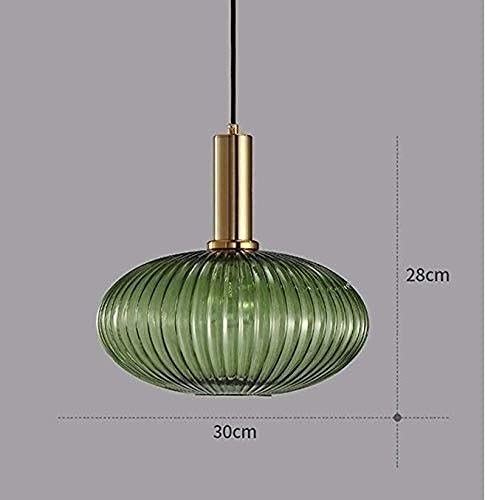 Lustre suspendu rétro en verre vert pour éclairer la table - 5