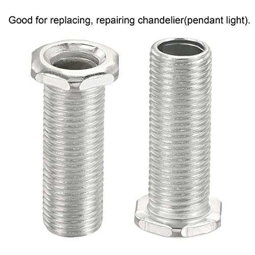 Image of MECCANIXITY Hex Bolt Screw 30mm Long M10 Thread Pipe Hexagon Countersunk Flat Head for Chandelier, Galvanized Iron Pack of 10