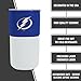 Rico Industries NHL Tampa Bay Lightning 16 oz Ceramic Tumbler with Silicone Grip, Deep Laser Engraved, Royal Blue and White Colored Design with Slide Lid, Travel Coffee Mug, Matte Glaze