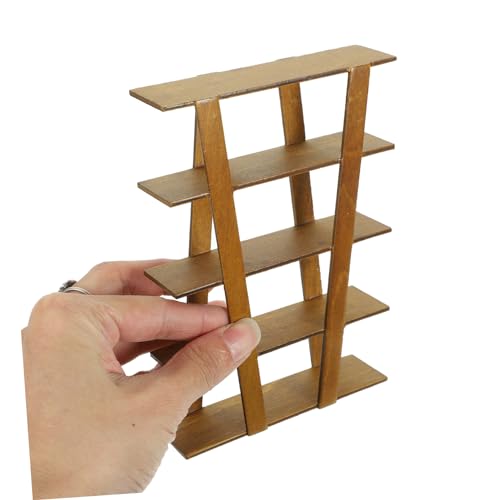 HAKIDZEL Miniatur-puppenstubenartikel Miniatur-puppenhausartikel Puppenhaus-bücherregalschrank Winzige Schwebende Regale Puppenhaus-ausstellungsregal Modelle Kind Nussbaum Lieferungen Holz – Bild 3