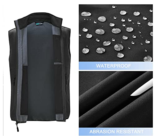 Willit Men's Fleece Golf Vest Outdoor Winter Vest Jacket Softshell Outerwear Sleeveless Jacket for Hiking Causal2