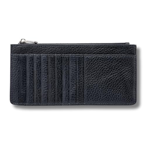 FOMAX Damen Echtleder Geldbörse mit Handyfach, 20 Kartenfächer, großes Reißverschlussfach, Münzfach, Elegantes Design, Damen Portemonnaie