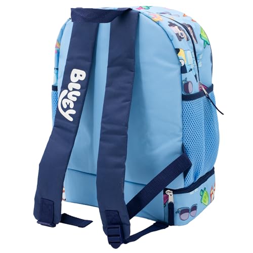 Image of AI ACCESSORY INNOVATIONS Bluey & Bingo 2 in 1 kids Backpack, 16 inch School Bag with Insulated Pocket & Bento Box for Boys & Girls, Blue