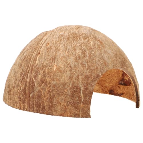 minkissy Cachette en Coquille De Noix De 12X12X6.5Cm Abri Naturel pour Reptiles Lézards Tortues Aquarium Décoratif Sécurisé