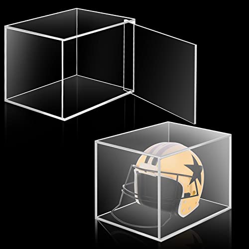 Queekay 2 Pieces Mini Helmet Display Case Football Helmet Display Case Small Display Case Acrylic Mini Helmet Holder Display