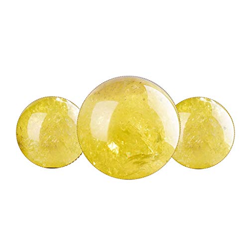 Boule de cristal de topaze et sculpture sur pierre, cadeau de bon augure