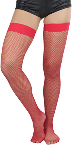 Image of ToBeInStyle Womens Beautiful Backseam Fishnet Thigh High Stockings