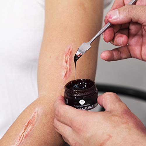 Narrative Cosmetics Scab Blood Paste for Special Effects, SFX Theatrical Stage Makeup & Halloween - Coagulated Blood Wounds for Zombie or Vampire Costume - 1oz / 28gm Jar - Thumbnail 2