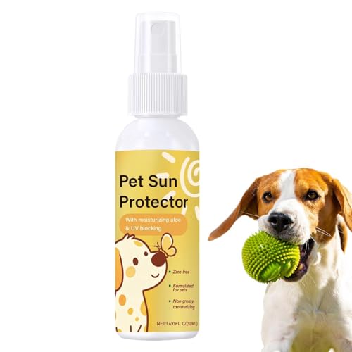 Wezalget Protector Solar para Perros, Bloqueador Solar Impermeable, Resistente al Sudor 50 ml, Crema Hidratante con Protección UVA, UVB Canina, Paseos, Playa, Al Aire Libre,