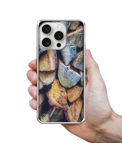 Image of Amazon Brand - Solimo Wooden Blocks Texture Printed Silicon Soft TPU Back Case Cover Compatible for Apple iPhone 15 Pro