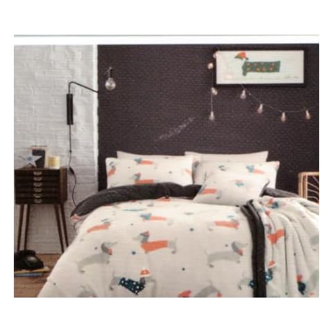 Artistic Fashionista* Teddy Dachshund Sausage Dog Fleece Duvet/Quilt Cover and Pillowcases Beddig Set Cover