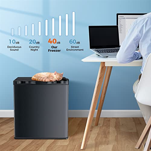 Kismile Mini Freezer,1.1 Cu.ft Upright Freezer with Reversible Single Door,Removable Shelves,Small Freezer with Adjustable Thermostat for Home/Kitchen/Office (Black)