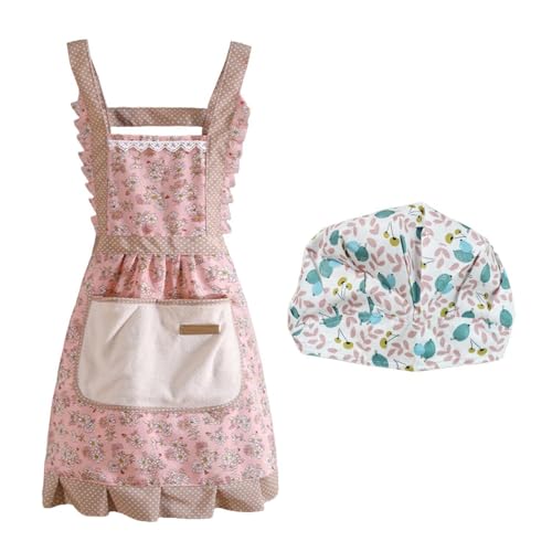 SLEEKEE - Delantal con capucha, antigrasa y bolsillos de cocina para mujer