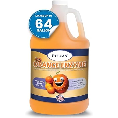 Multi-Purpose Enzyme Cleaner - Concentrate MAKES 64 GALLON - Stain and Odor Eliminator - ORANGE ENZYME - Odor Floor Cleaner USA Made All Purpose Cleaner 128 oz Cover