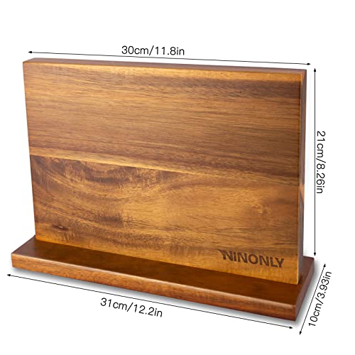 Ninonly Magnetic Knife Block Double-Sided Magnetic Knife Holder Multifunctional Wooden Knife Stand With Strong Magnetic Storage Organizer For Kitchen #TOP1