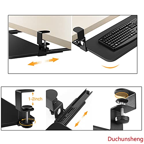 Verstellbare Tastaturablage aus Holz – höhenverstellbare Plattformverlängerung für Arbeit und Gaming, ausziehbare Ablage unter dem Schreibtisch, einfache Installation, 5 Farboptionen