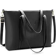 HIGH QUALITY MATERIAL LAPTOP BAG:Our women laptop tote bag are made of premium water-repellent soft PU leather and polyester lining.Sturdy top handle zipper and professional padded pocket ensures the safety of your belongings.The bottom of the tote h...